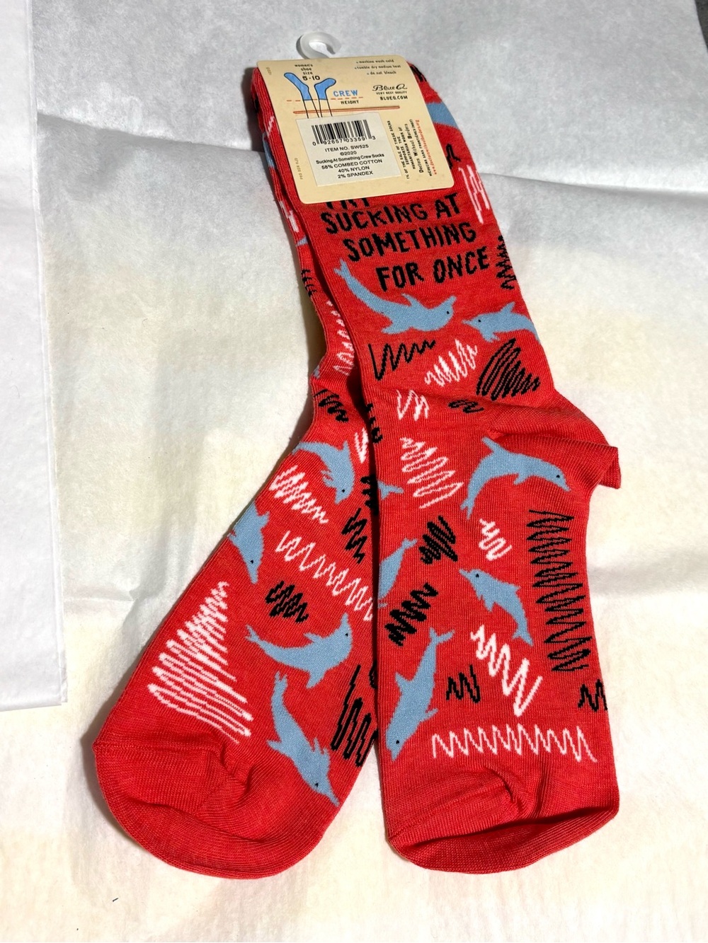4/$15 Fun Socks, NWT, Blue Q 4/$15